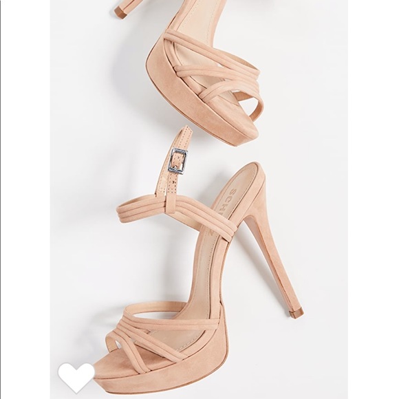 NEW • Schutz • Bogga Strap Suede Sandal Pumps Tan - Picture 5 of 9